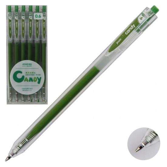 Ручка автоматическая, гелевая, пишущий узел 0,6 мм, цвет чернил зеленый Metallic КОКОС 207559-1