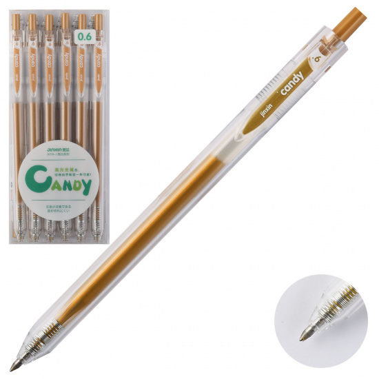 Ручка автоматическая, гелевая, пишущий узел 0,6 мм, цвет чернил коричневый Metallic КОКОС 207559-7