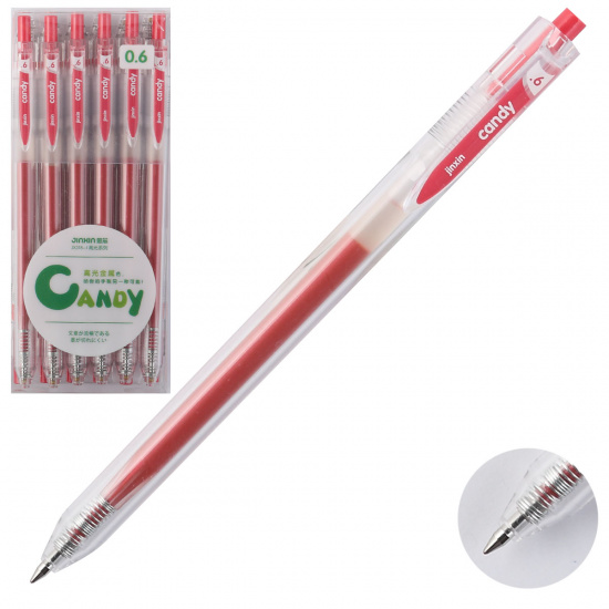 Ручка автоматическая, гелевая, пишущий узел 0,6мм, цвет чернил малиновый Metallic КОКОС 207559-9