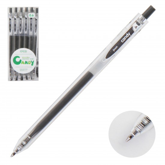 Ручка автоматическая, гелевая, пишущий узел 0,6мм, цвет чернил черный Metallic КОКОС 207559-11