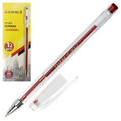 Ручка гел 0,7 прозр корп СОЮЗ Oskar РГ 155-03 красная