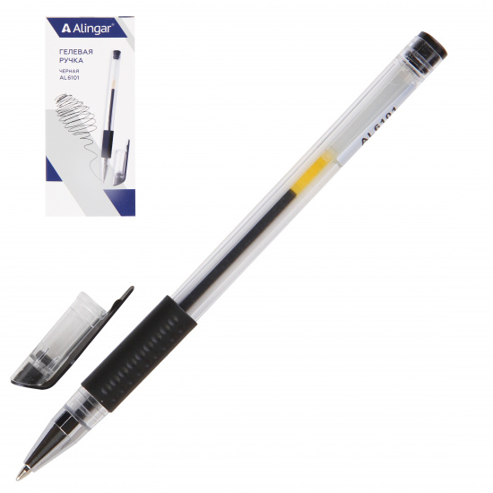Ручка гелевая, пишущий узел 0,5 мм, цвет чернил черный Alingar AL6101