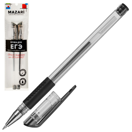 Ручка гелевая, пишущий узел 0,7 мм, цвет чернил черный Оскар для ЕГЭ Mazari M-5523-2 OPP-71