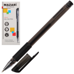 Ручка гел 0,5 прозр корп резин манжет Mazari Bruma M-5826-71 черн к/к