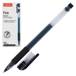 Ручка гелевая, одноразовая, пишущий узел 0,5 мм, цвет чернил черный Pick Hatber GP_080025