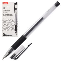 Ручка гелевая, пишущий узел 0,5 мм, цвет чернил черный Test Hatber GP_083469