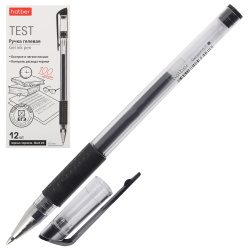 Ручка гелевая, пишущий узел 0,7 мм, цвет чернил черный Test Hatber GP_085153