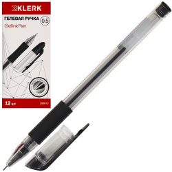 Ручка гелевая, игольчатая, пишущий узел 0,5 мм, цвет чернил черный KLERK 200013