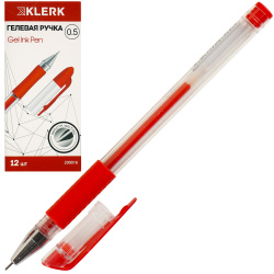 Ручка гелевая, игольчатая, пишущий узел 0,5 мм, цвет чернил красный KLERK 200016
