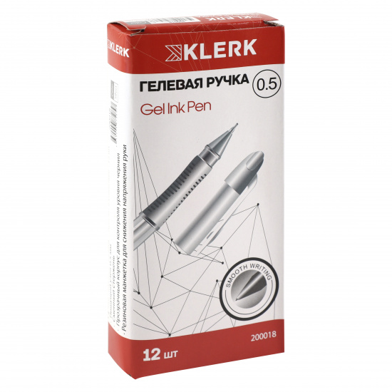 Ручка гелевая, пишущий узел 0,5 мм, цвет чернил серебряный KLERK 200018