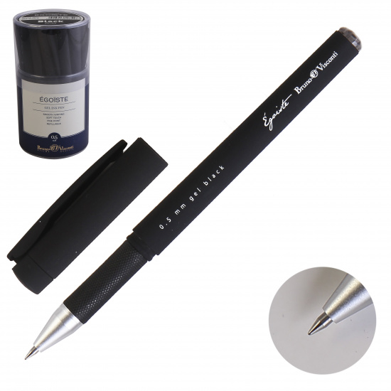 Ручка гелевая, пишущий узел 0,5мм, цвет чернил черный Egoiste Black BrunoVisconti 20-0133