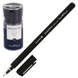 Ручка гелевая, игольчатая, пишущий узел 0,5 мм, цвет чернил черный Black SimpleWrite BrunoVisconti 20-0067