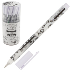 Ручка гелевая, пишущий узел 0,8 мм, цвет чернил белый UniWrite White Sketch&Art BrunoVisconti 20-0312/03