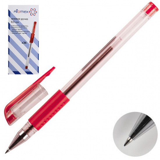 Ручка гелевая, пишущий узел 0,5 мм, цвет чернил красный Attomex 5051308