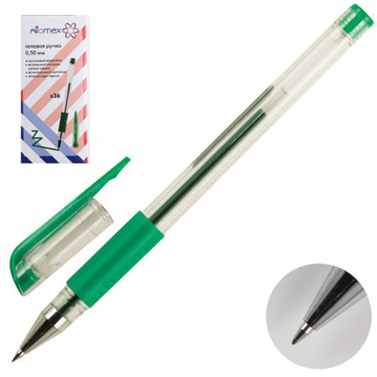 Ручка гелевая, пишущий узел 0,5 мм, цвет чернил зеленый Attomex 5051309