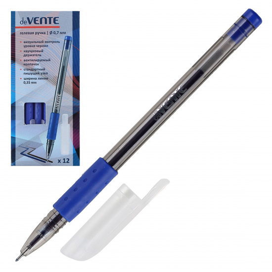Ручка гелевая, игольчатая, одноразовая, пишущий узел 0,7 мм, цвет чернил синий Smoky deVENTE 5051608