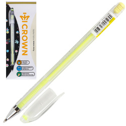 Ручка гел 0,8 прозр корп Crown HJR-500PPDP пастель желт