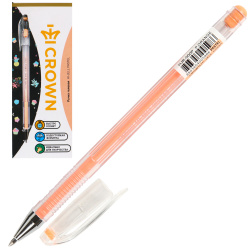 Ручка гелевая, пишущий узел 0,8 мм, цвет чернил оранжевый Crown HJR-500P