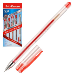 Ручка гелевая, игольчатая, пишущий узел 0,38 мм, цвет чернил красный Erich Krause 17629