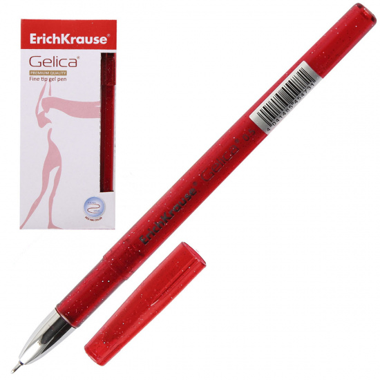 Ручка гелевая, игольчатая, пишущий узел 0,5 мм, цвет чернил красный Erich Krause 45473
