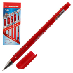 Ручка гелевая, пишущий узел 0,5 мм, цвет чернил красный G-TONE Erich Krause 17811