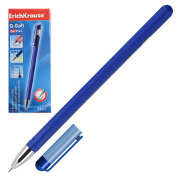 Ручка гелевая, игольчатая, пишущий узел 0,38 мм, цвет чернил синий G-SOFT Erich Krause 39206