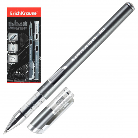 Ручка гелевая, игольчатая, пишущий узел 0,5 мм, цвет чернил черный Megapolis Erich Krause 93