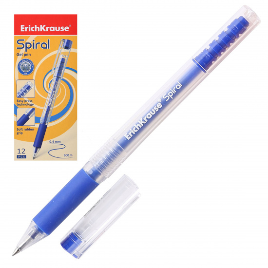 Ручка гелевая, пишущий узел 0,5 мм, цвет чернил синий Spiral Erich Krause 48177
