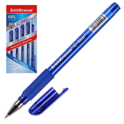 Ручка гелевая, пишущий узел 0,5 мм, цвет чернил синий G-Star Erich Krause 45206