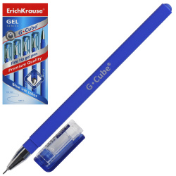 Ручка гелевая, игольчатая, пишущий узел 0,5 мм, цвет чернил синий G-Cube Erich Krause 46162