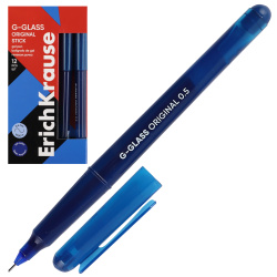 Ручка гелевая, игольчатая, одноразовая, пишущий узел 0,5 мм, цвет чернил синий Original G-Glass Stick Erich Krause 61301