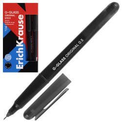 Ручка гелевая, игольчатая, одноразовая, пишущий узел 0,5 мм, цвет чернил черный Original G-Glass Stick Erich Krause 61302