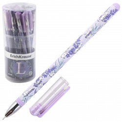 Ручка гел 0,38 цветн корп Erich Krause Lavender Stick 56694 черн пл/уп ассорти