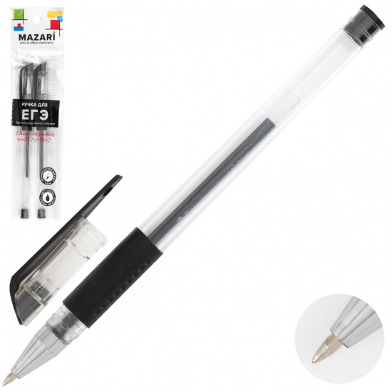 Ручка гелевая, пишущий узел 0,5мм, цвет чернил черный Оскар для ЕГЭ Mazari M-5523-2 OPP-71