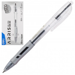 Ручка автоматическая, гелевая, пишущий узел 0,5 мм, цвет чернил черный Arris Deli EG09-BK