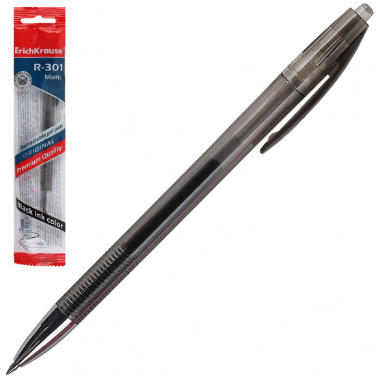 Ручка гелевая, пишущий узел 0,5 мм, цвет чернил черный R-301 Original Gel Matic Erich Krause 46813
