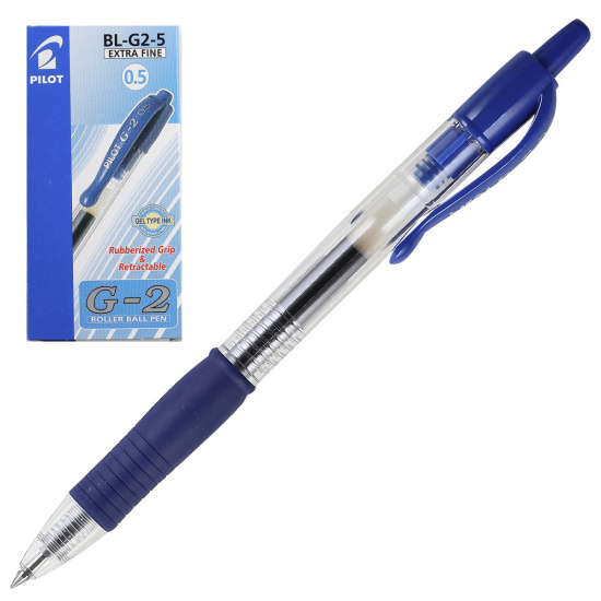 Ручка автоматическая, гелевая, пишущий узел 0,5 мм, цвет чернил синий Pilot BL-G2-5 L