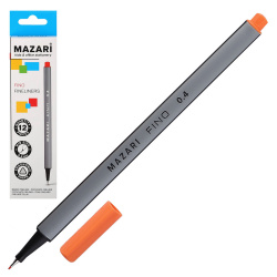 Ручка капиллярная, пишущий узел 0,4мм, цвет чернил оранжевый Fino Mazari M-5300-77