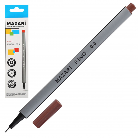 Ручка капиллярная, пишущий узел 0,4 мм, цвет чернил коричневый Fino Mazari M-5300-85