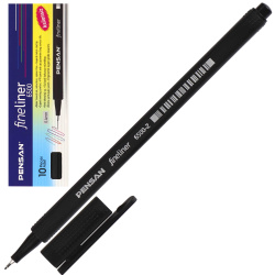 Ручка капиллярная, пишущий узел 0,4 мм, одноразовая, цвет чернил черный Fine Liner Pensan 6500/10/1599466