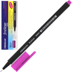 Ручка капиллярная, пишущий узел 0,4 мм, одноразовая, цвет чернил розовый Fine Liner Pensan 6500/10