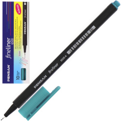 Ручка капиллярная, пишущий узел 0,4 мм, одноразовая, цвет чернил зеленый Fine Liner Pensan 6500/10/1599468