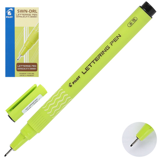 Ручка капиллярная, пишущий узел 1,0мм, одноразовая, цвет чернил черный Lettering Pen Pilot SWN-DRL-10 B