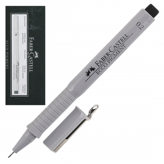 Ручка капиллярная, пишущий узел 0,2 мм, цвет чернил черный Еcco Pigment Faber-Castell 166299