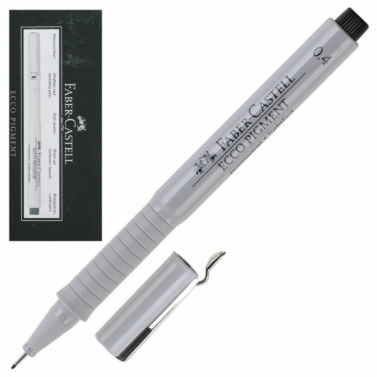 Ручка капиллярная, пишущий узел 0,4 мм, цвет чернил черный Еcco Pigment Faber-Castell 166499