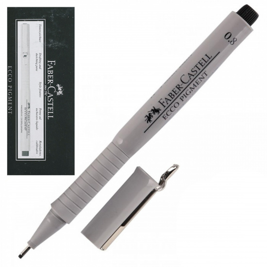 Ручка капиллярная, пишущий узел 0,8 мм, цвет чернил черный Еcco Pigment Faber-Castell 166899