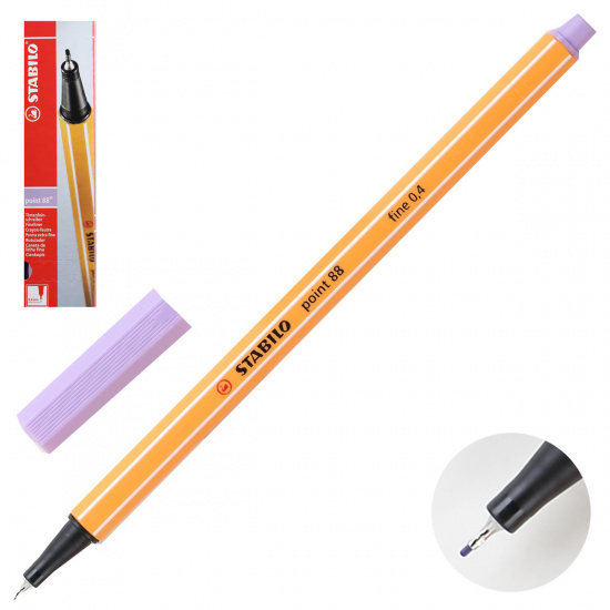 Ручка капиллярная, пишущий узел 0,4 мм, цвет чернил сиреневый Point Stabilo 88/59