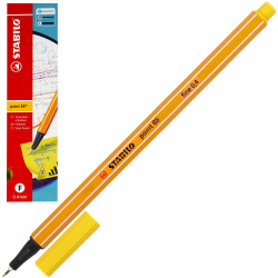 Ручка капиллярная, пишущий узел 0,4 мм, цвет чернил желтый Point Stabilo 88/44