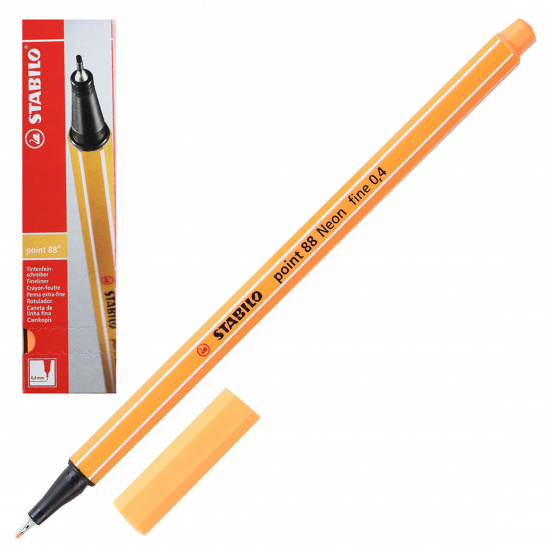 Ручка капиллярная, пишущий узел 0,4 мм, цвет чернил оранжевый Point Stabilo 88/054
