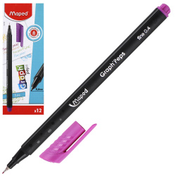 Ручка капиллярная, пишущий узел 0,4 мм, одноразовая, цвет чернил фиолетовый Graph Peps Maped 749108